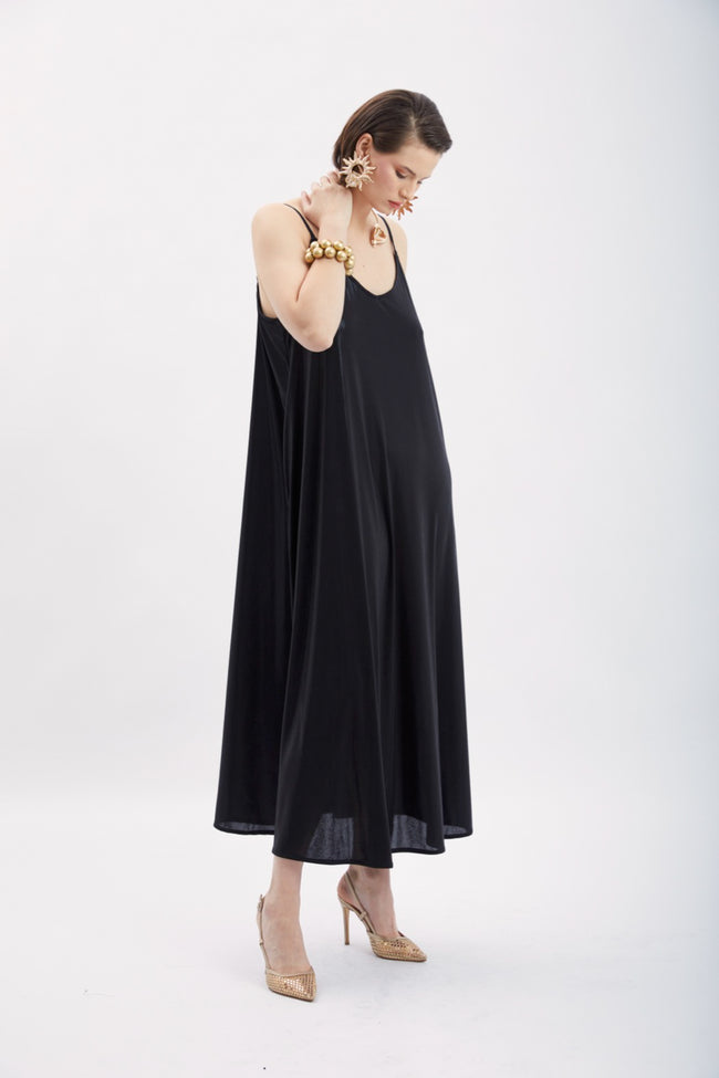 FERAYE ADJUSTABLE STRAP MIDI DRESS