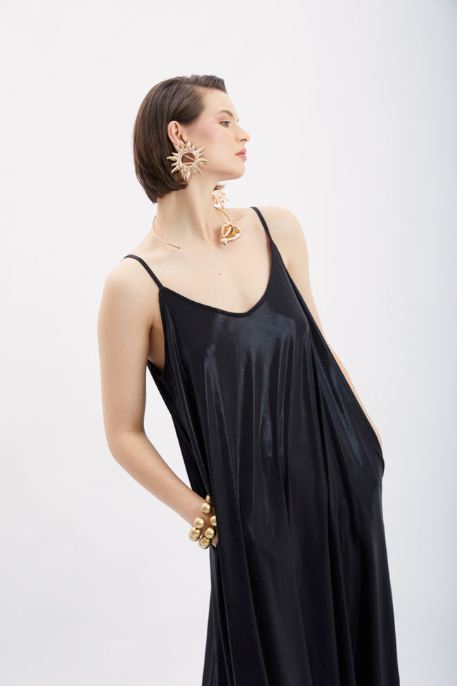 FERAYE ADJUSTABLE STRAP MIDI DRESS